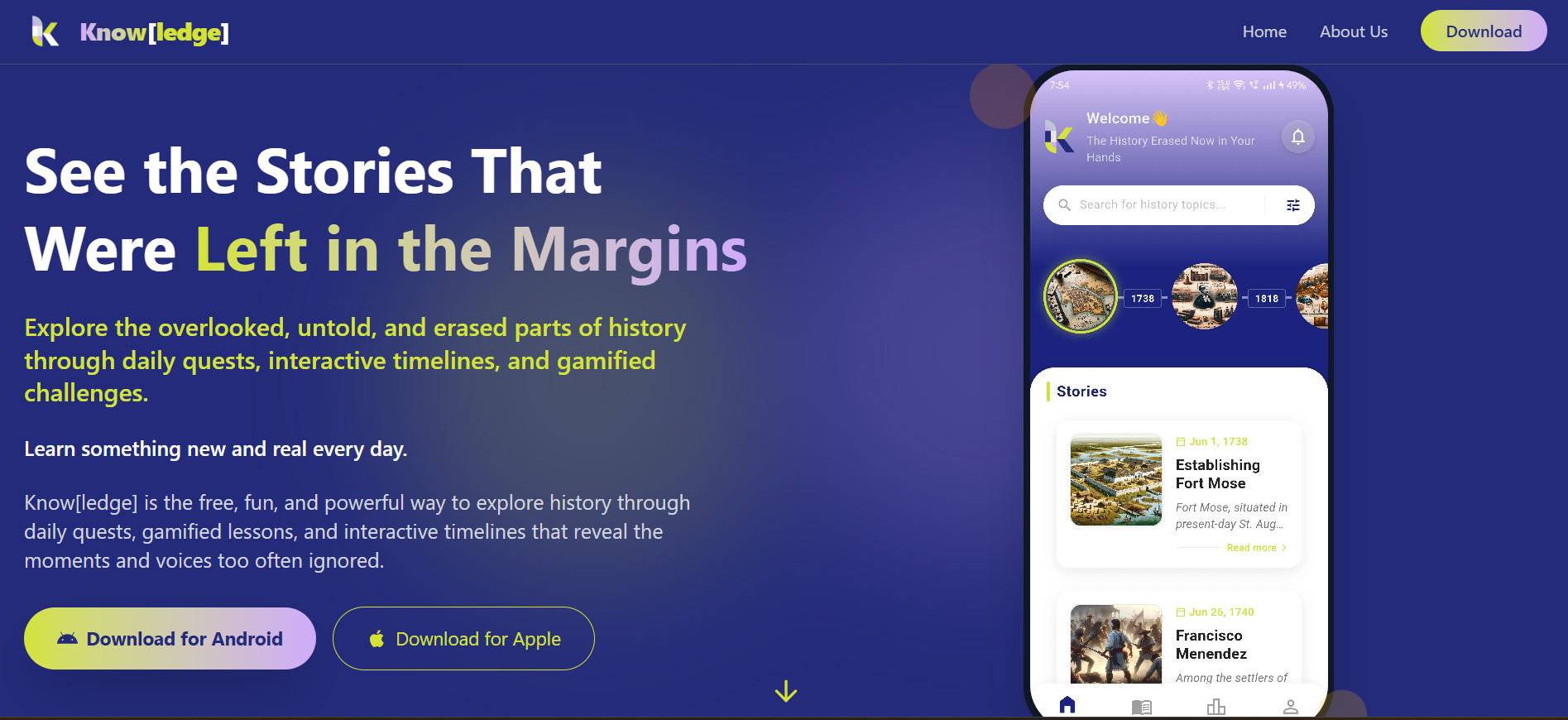 Knowledge Landing Page